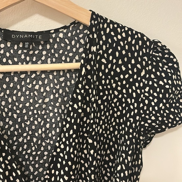 Dynamite Polka-Dot Wrap Dress - Picture 3 of 3